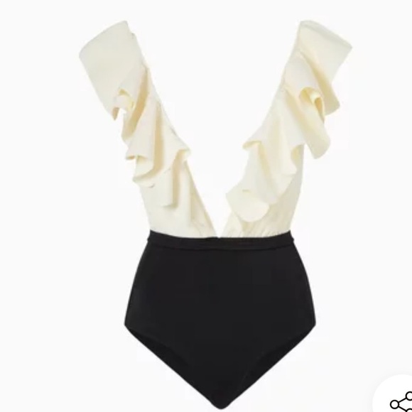 PUNTAMAR Eoni One-piece Swimsuit White and black ruffle NWT Columbia - Picture 2 of 8